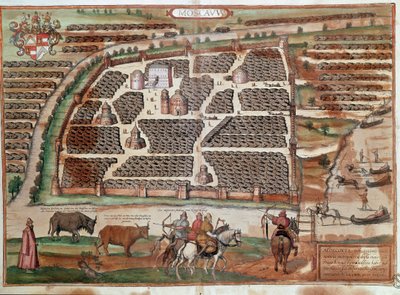 Map of Moscow (engraving) by Franz Hogenberg