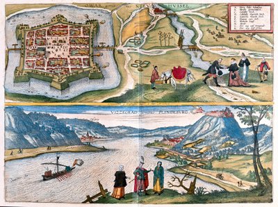 Nove Zamky, Slovakia and Visegrad, Hungary by Franz Hogenberg