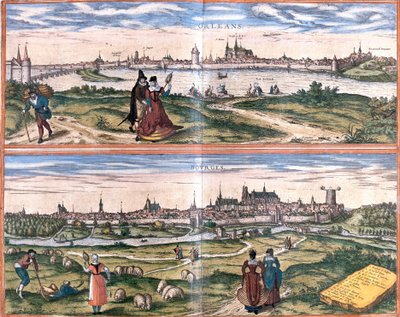 Views of Orleans and Bourges, France by Franz Hogenberg