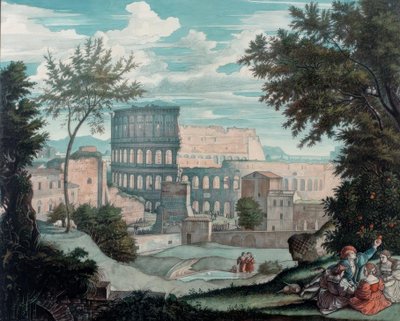 The Colosseum with Romantic Figures by Franz Horny