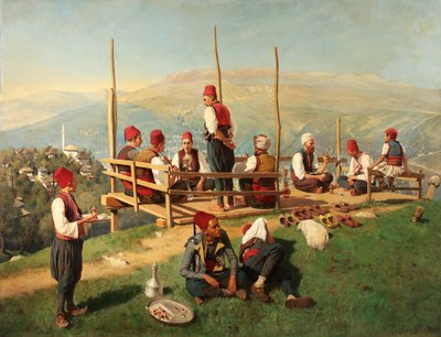 Turkish Coffeehouse in Sarajevo by Franz Leo Ruben