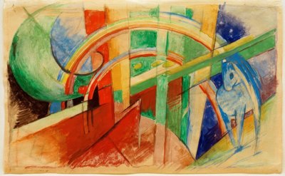 Blue Horse with Rainbow by Franz Marc