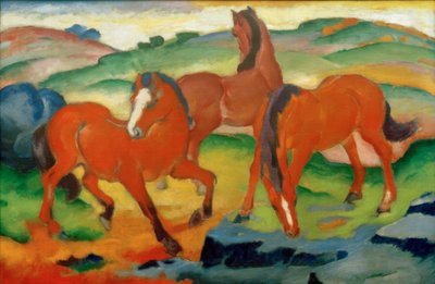 The Red Horses (Grazing Horses IV) by Franz Marc