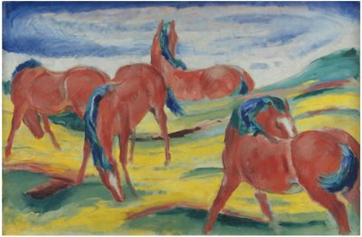 Grazing Horses III by Franz Marc