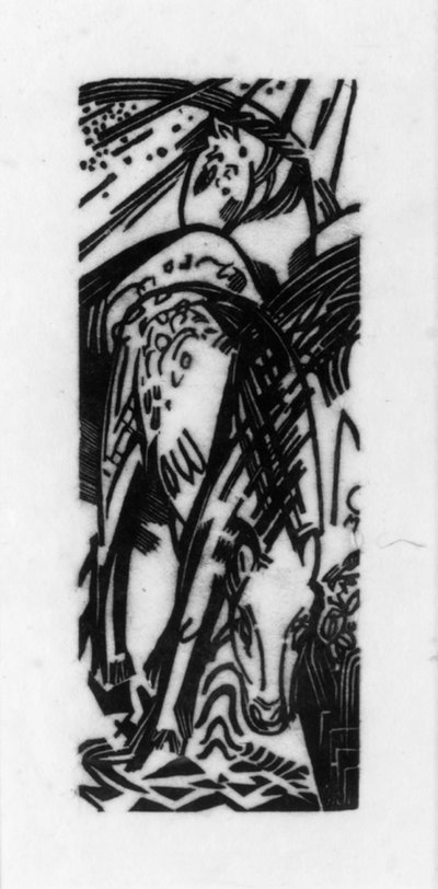Horse Drinking by Franz Marc