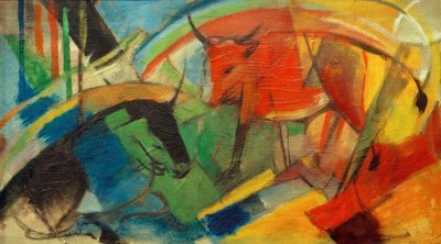 Small Picture with Cattle by Franz Marc