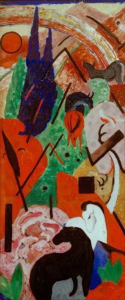 Landscape with Animals and Rainbow by Franz Marc