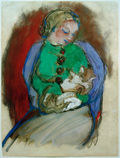 Girl with Cat by Franz Marc