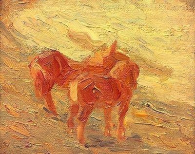 Horses by the Sea by Franz Marc