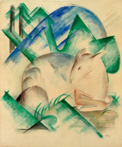 Red Deer (Sleeping Deer) by Franz Marc