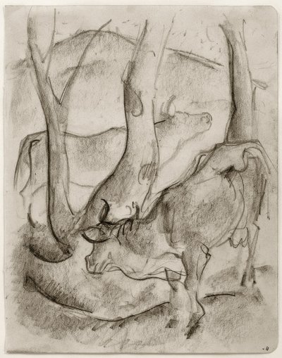 Two Cows Under Trees by Franz Marc