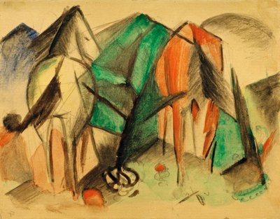 Two Horses by Franz Marc