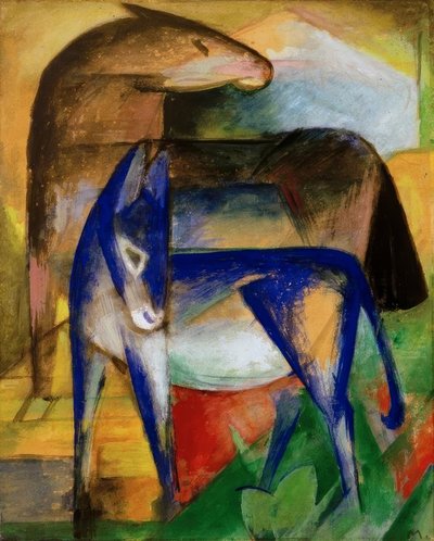 Two Blue Donkeys by Franz Marc