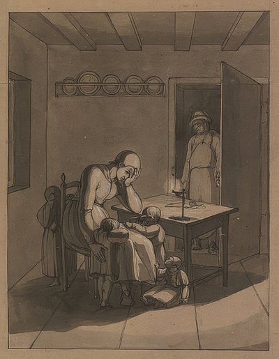 Lienhard and Gertrud. c. 1808 by Franz Pforr
