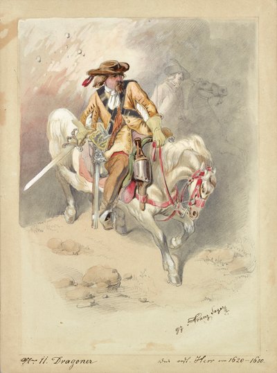 Dragoon on a White Horse by Franz Sager