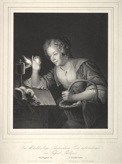 Girl Candling Eggs, 1840 by Franz Seraph Hanfstaengl