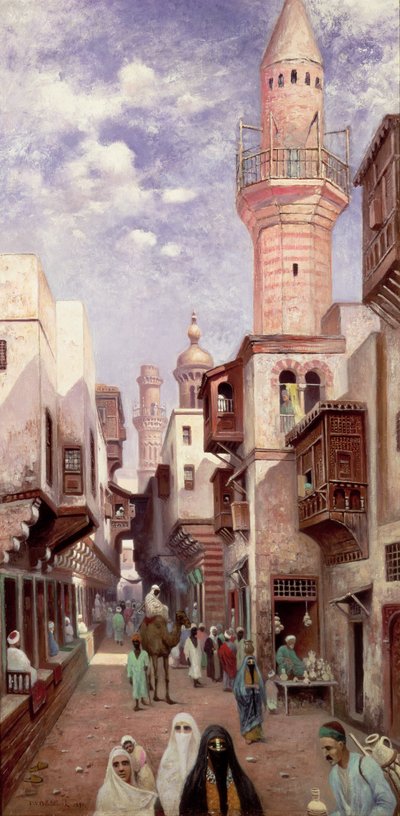 An Arab Street Scene by Franz Wilhelm Odelmark