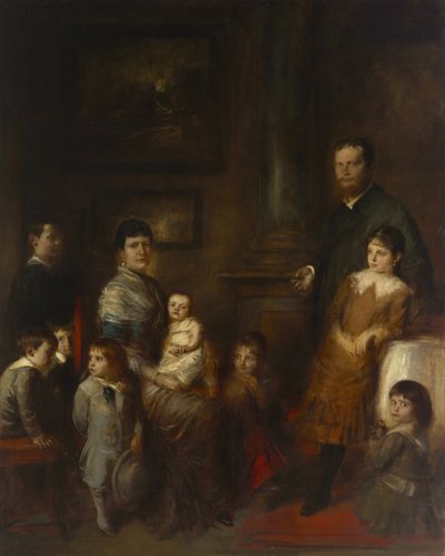 Crown Prince Ludwig of Bavaria with Family by Franz von Lenbach