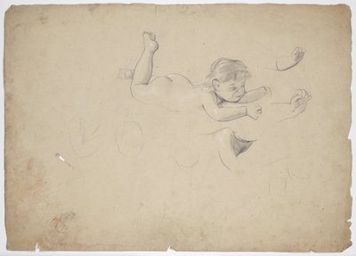 Study of a Reclining Child by Franz von Matsch