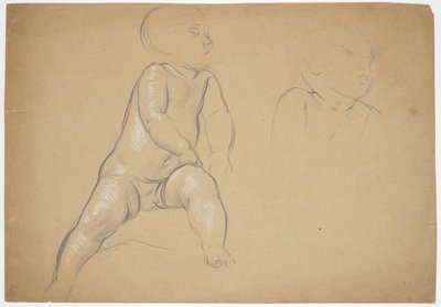 Child Nude Study by Franz von Matsch