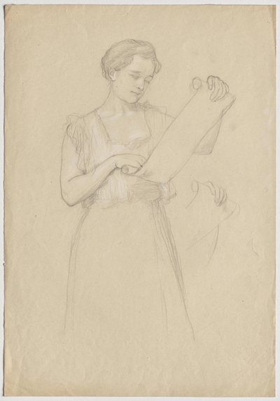 Girl Reading a Scroll by Franz von Matsch