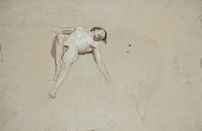 Study of a Reclining Male Nude by Franz von Matsch