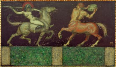 Amazon and Centaur by Franz von Stuck