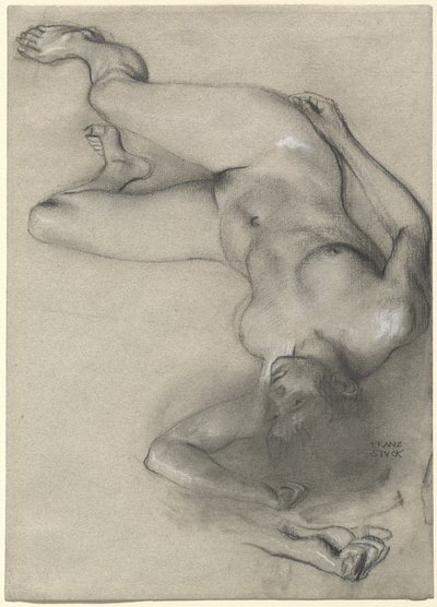Nude Woman Lying on the Ground by Franz von Stuck