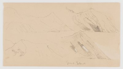 Great Island, Study of Rock Cliffs by Frederic Edwin Church