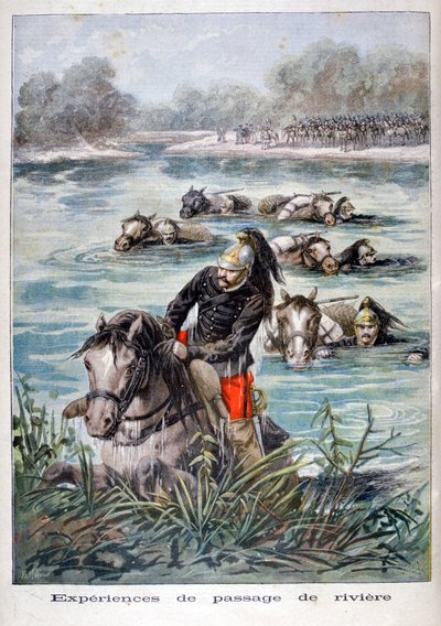 French Cavalry Fording a River by Frederic Lix