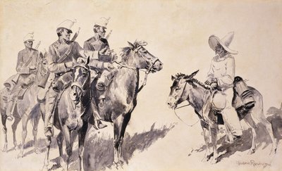 Mexican Gendarmes asking the Way by Frederic Remington