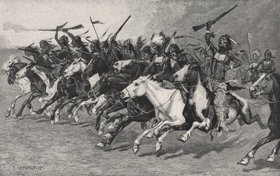 The Charge on the Sun-Pole by Frederic Remington