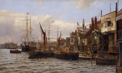 The River at Limehouse by Frederick A Winkfield