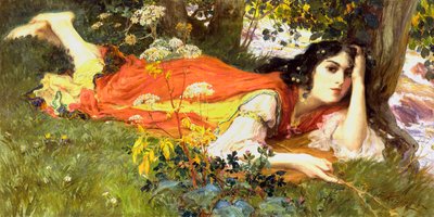At the Running Brook by Frederick Arthur Bridgman