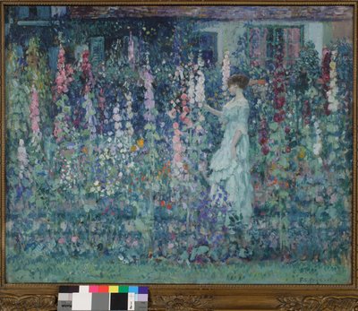 Hollyhocks by Frederick Carl Frieseke