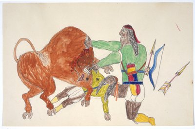 Bison Trampling Man by Frederick Gokliz