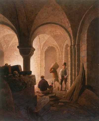 Crypt of St Mary-le-Bow, London by Frederick Nash