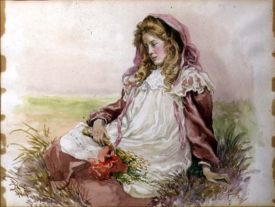Girl with Poppies by Frederick S. Lewis