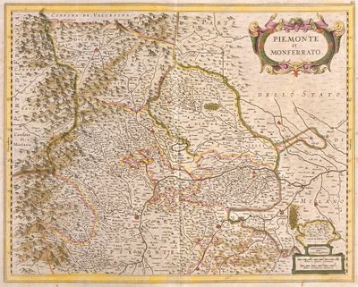 Map of Piemont, Italy by Frederick de Wit