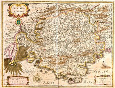 Map of Provence (France) (etching) by Frederick de Wit