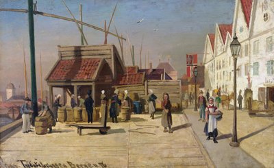 The German Quay, Bergen by Frederik Collett