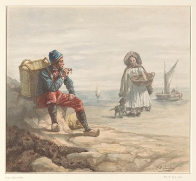 Fishermen on the Beach by Frederik Willem Zürcher