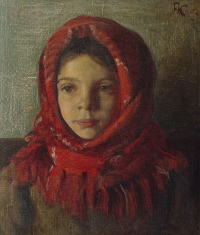 Girl with Kerchief by Fredrik Kolstoe
