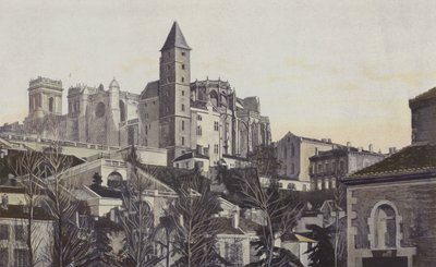 Auch, Cathedral, Southeast View by French Photographer