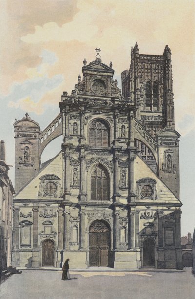 Auxerre, Saint-Pierre Church, West Facade by French Photographer