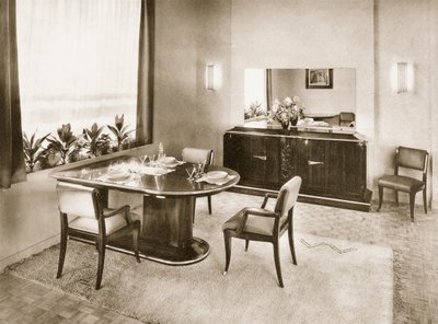 Dining Room from Ensembles Mobiliers, pub. 1937 by French Photographer