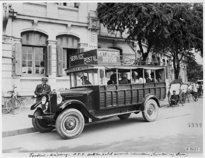 Postal bus at Haiphong, c.1920 by French Photographer
