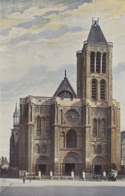 Saint-Denis, Facade of the Abbey Church by French Photographer