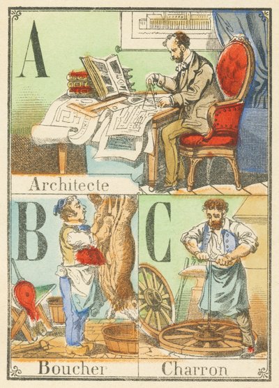 A B C: Architect, Butcher, Charron by French School