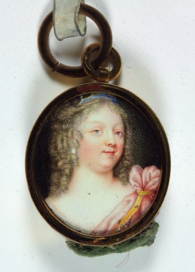 A lady, in crimson drapery by French School